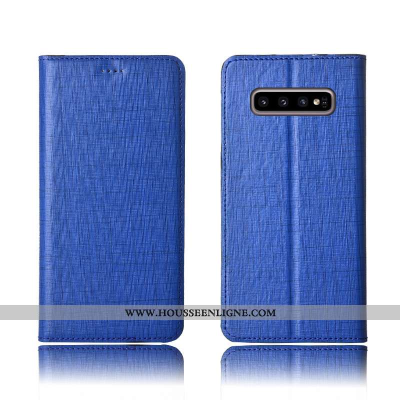 Housse Samsung Galaxy S10+ Cuir Fluide Doux Incassable Téléphone Portable Nouveau Coque Clamshell Bl