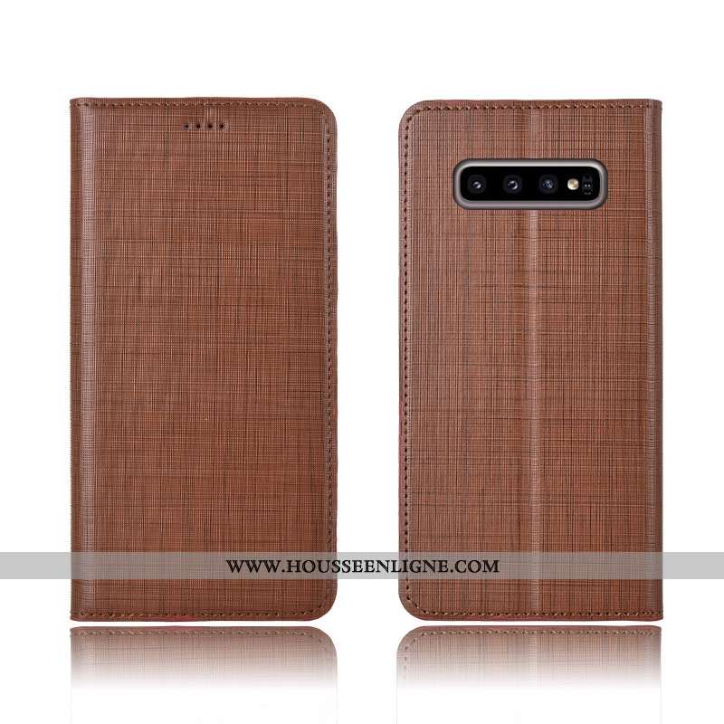 Housse Samsung Galaxy S10+ Cuir Fluide Doux Incassable Téléphone Portable Nouveau Coque Clamshell Bl