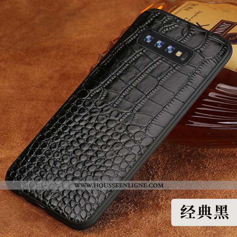 Housse Samsung Galaxy S10 Cuir Modèle Fleurie Coque Protection Incassable Marron Personnalité