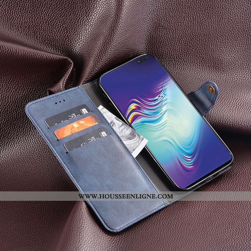 Housse Samsung Galaxy S10+ Cuir Protection Téléphone Portable Carte Portefeuille Étui Noir