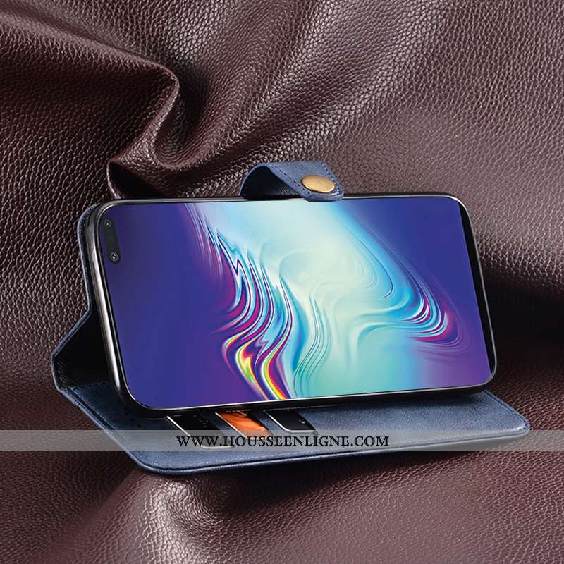 Housse Samsung Galaxy S10+ Cuir Protection Téléphone Portable Carte Portefeuille Étui Noir