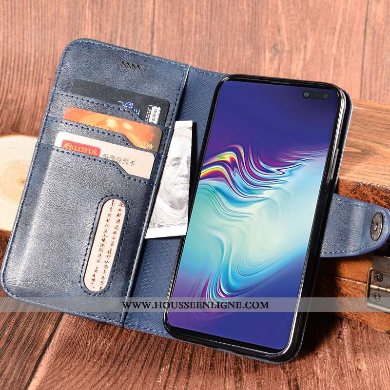 Housse Samsung Galaxy S10+ Cuir Protection Étui Incassable Coque Téléphone Portable Étoile Rouge