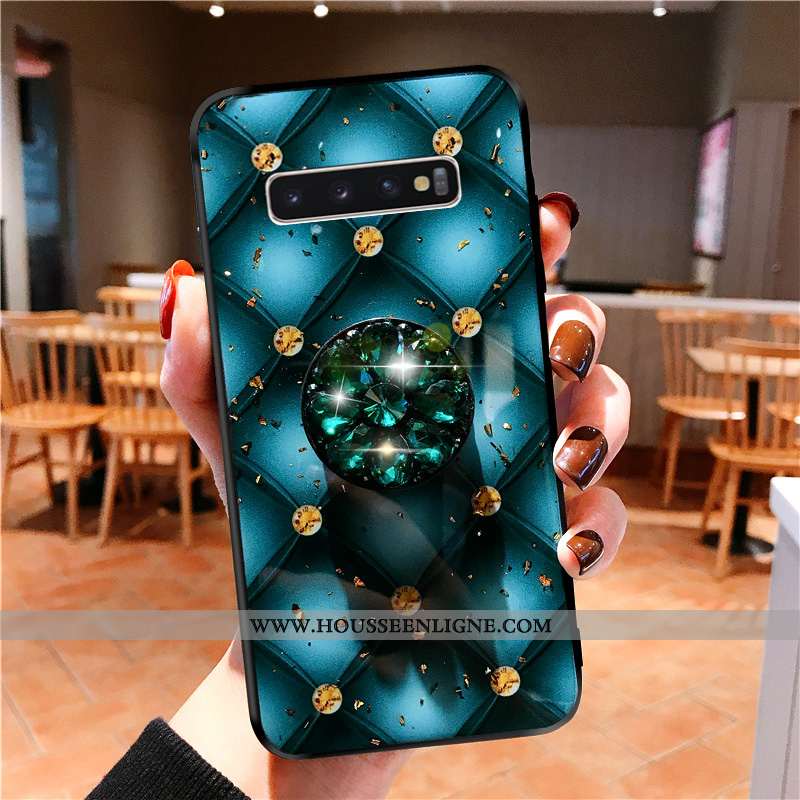 Housse Samsung Galaxy S10+ Fluide Doux Silicone Bleu Étui 2020 Légères Créatif