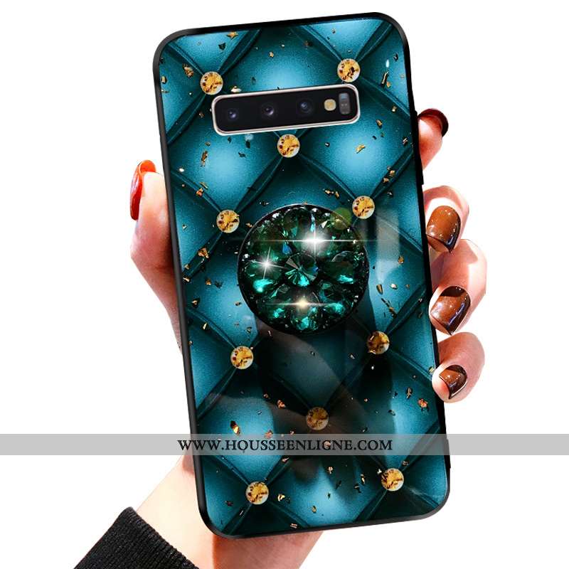 Housse Samsung Galaxy S10+ Fluide Doux Silicone Bleu Étui 2020 Légères Créatif