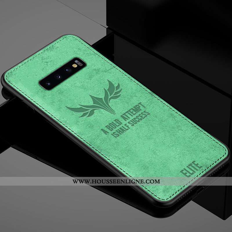 Housse Samsung Galaxy S10 Fluide Doux Silicone Couleur Unie Protection Difficile Vert Coque Verte