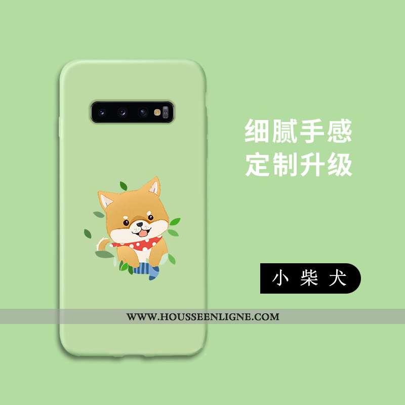 Housse Samsung Galaxy S10 Fluide Doux Silicone Incassable Art Tout Compris Protection Étui Verte
