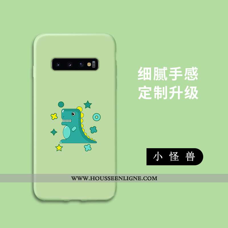 Housse Samsung Galaxy S10 Fluide Doux Silicone Incassable Art Tout Compris Protection Étui Verte