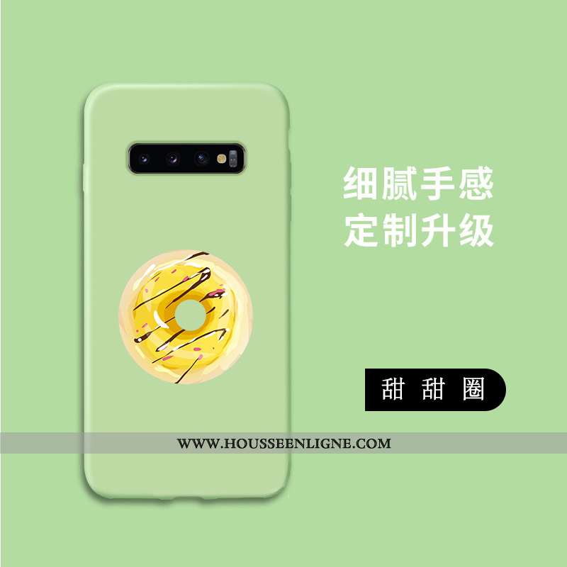 Housse Samsung Galaxy S10 Fluide Doux Silicone Incassable Art Tout Compris Protection Étui Verte