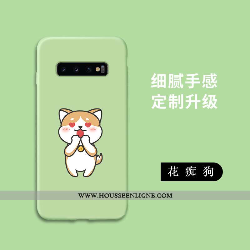 Housse Samsung Galaxy S10 Fluide Doux Silicone Incassable Art Tout Compris Protection Étui Verte