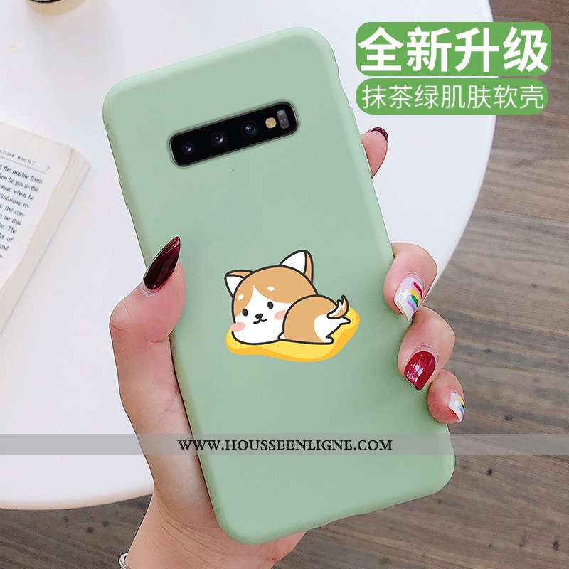 Housse Samsung Galaxy S10 Fluide Doux Silicone Incassable Art Tout Compris Protection Étui Verte