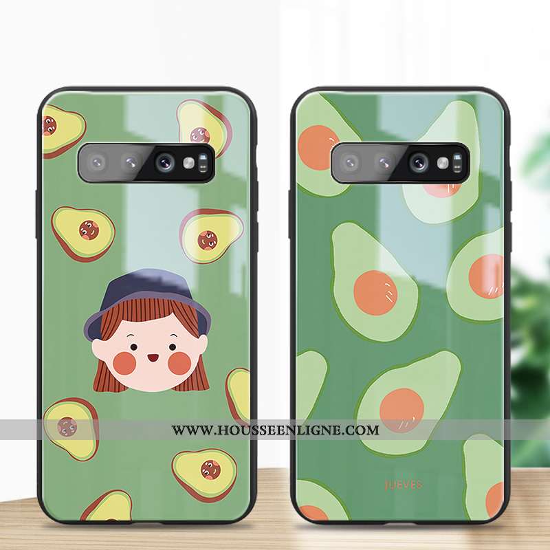 Housse Samsung Galaxy S10 Fluide Doux Silicone Nouveau Tendance Coque Amoureux Bovins Verte