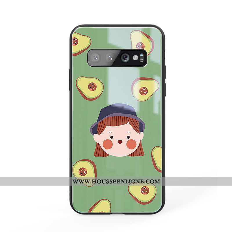 Housse Samsung Galaxy S10 Fluide Doux Silicone Nouveau Tendance Coque Amoureux Bovins Verte