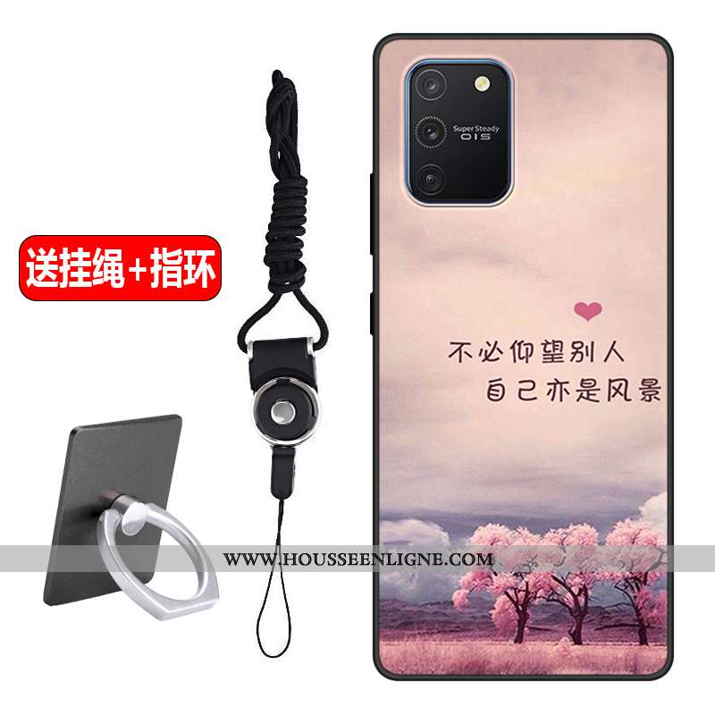Housse Samsung Galaxy S10 Lite Fluide Doux Silicone Rose Tout Compris Petit Étui Simple