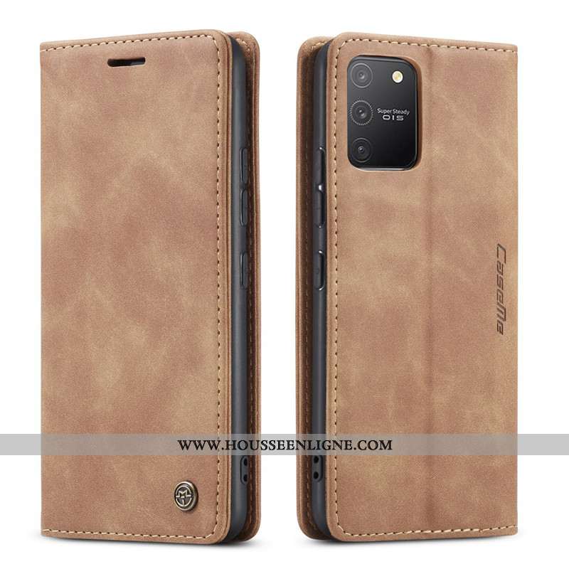 Housse Samsung Galaxy S10 Lite Portefeuille Cuir Téléphone Portable Étui Kaki Coque Carte Khaki