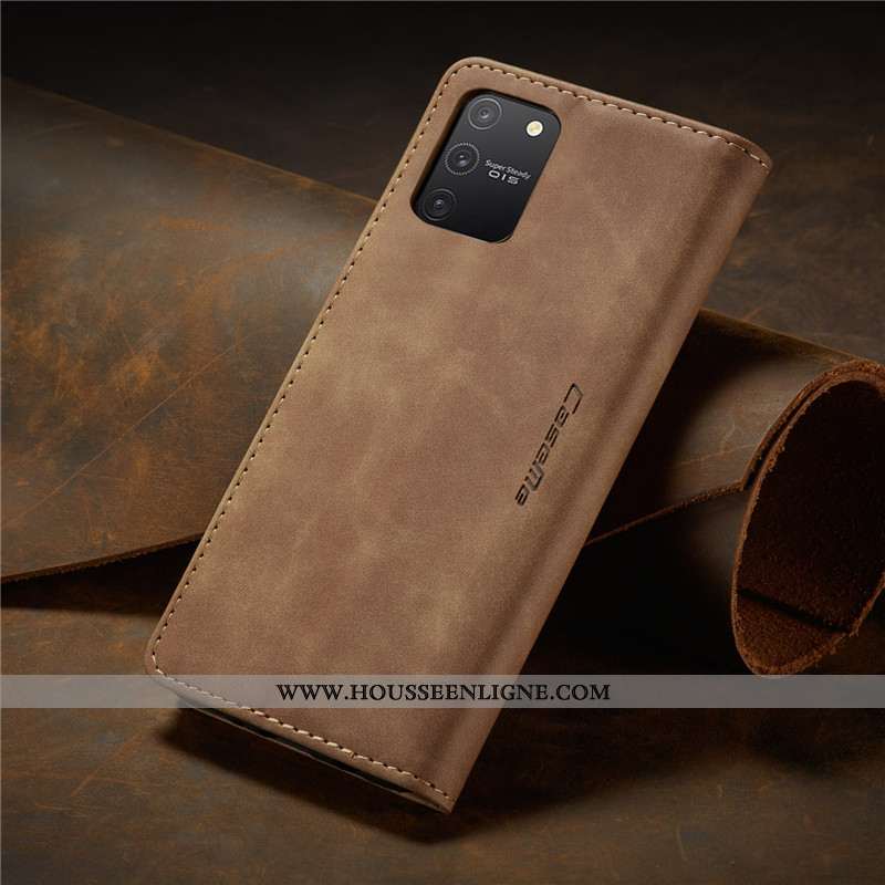 Housse Samsung Galaxy S10 Lite Portefeuille Cuir Téléphone Portable Étui Kaki Coque Carte Khaki