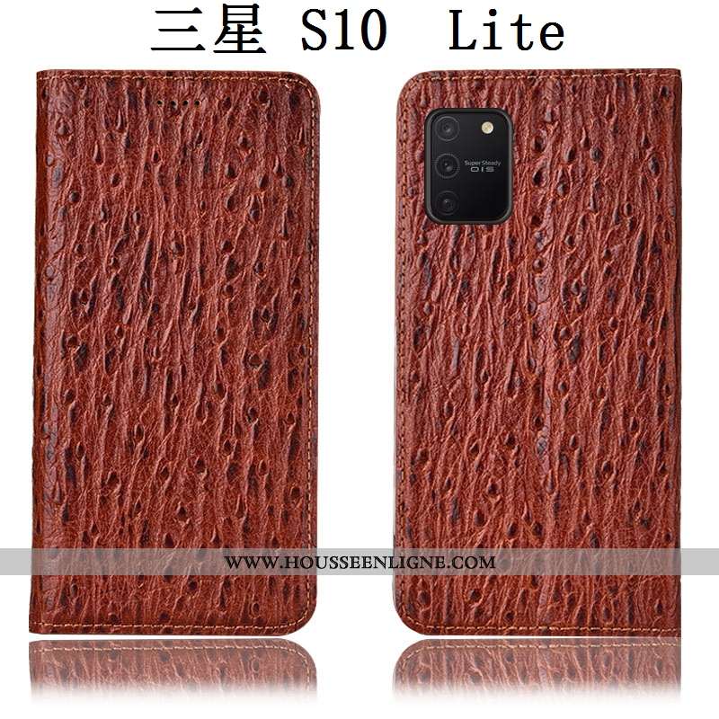 Housse Samsung Galaxy S10 Lite Protection Cuir Véritable Téléphone Portable Étui Tout Compris Coque 