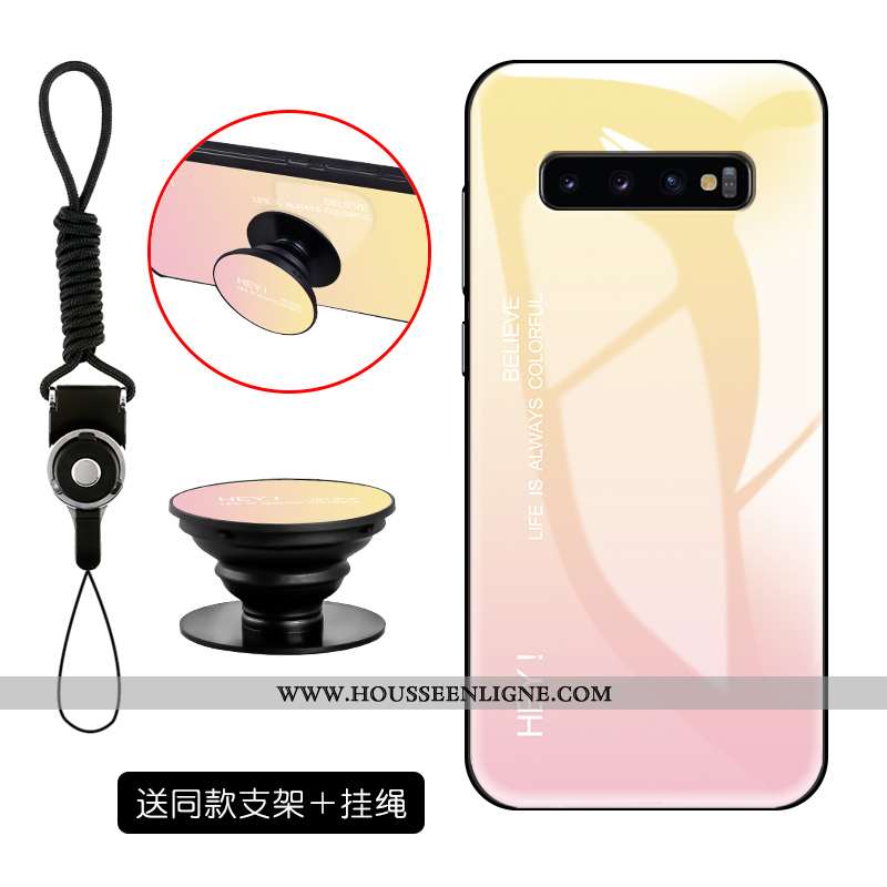 Housse Samsung Galaxy S10 Mode Protection Tendance Simple Téléphone Portable Dégradé Personnalité Ro