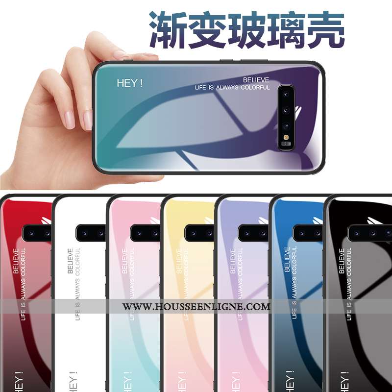 Housse Samsung Galaxy S10 Mode Protection Tendance Simple Téléphone Portable Dégradé Personnalité Ro