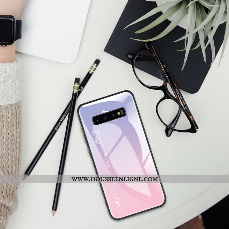 Housse Samsung Galaxy S10 Mode Protection Tendance Simple Téléphone Portable Dégradé Personnalité Ro