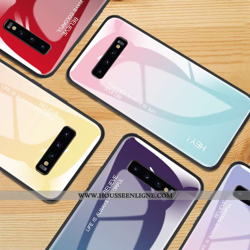 Housse Samsung Galaxy S10 Mode Protection Tendance Simple Téléphone Portable Dégradé Personnalité Ro