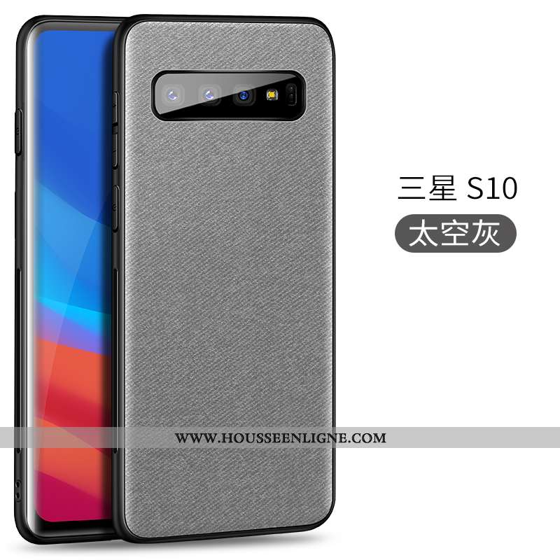 Housse Samsung Galaxy S10 Modèle Fleurie Protection Bleu Ultra Tissu Étoile Magnétisme