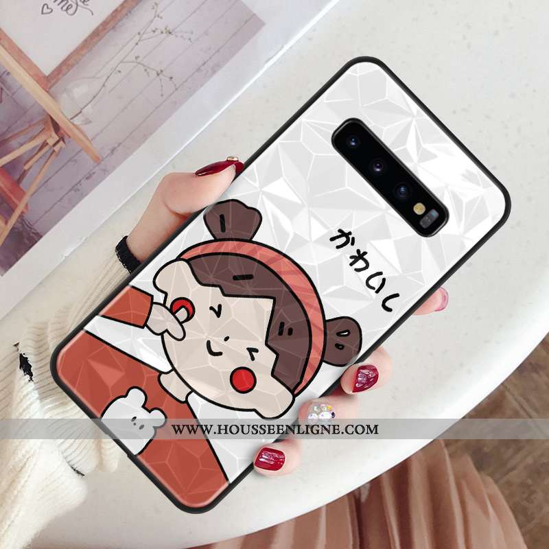 Housse Samsung Galaxy S10 Modèle Fleurie Protection Étoile Amoureux Blanc Incassable Étui Blanche
