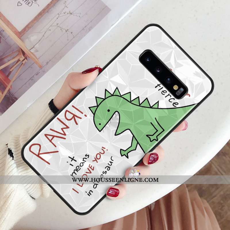 Housse Samsung Galaxy S10 Modèle Fleurie Protection Étoile Amoureux Blanc Incassable Étui Blanche