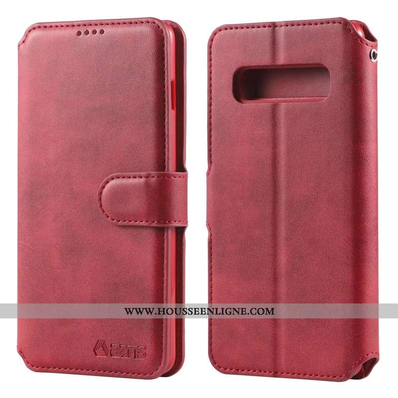 Housse Samsung Galaxy S10+ Protection Cuir Carte Tout Compris Téléphone Portable Fluide Doux Coque N