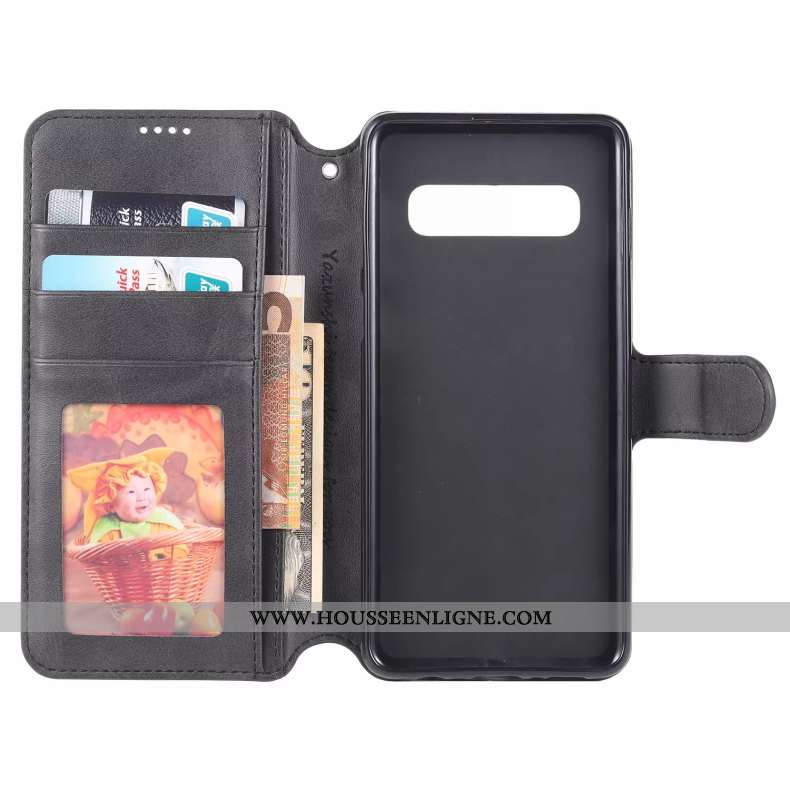 Housse Samsung Galaxy S10+ Protection Cuir Carte Tout Compris Téléphone Portable Fluide Doux Coque N