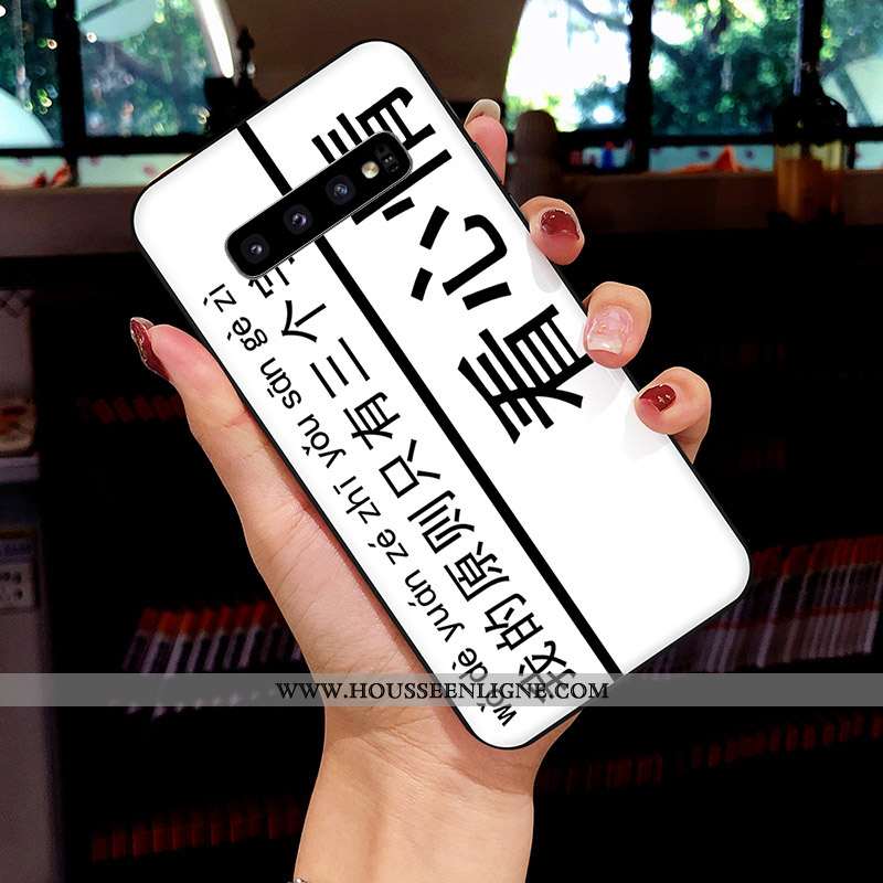 Housse Samsung Galaxy S10 Silicone Protection Coque Net Rouge Dessin Animé Frais Étoile Jaune