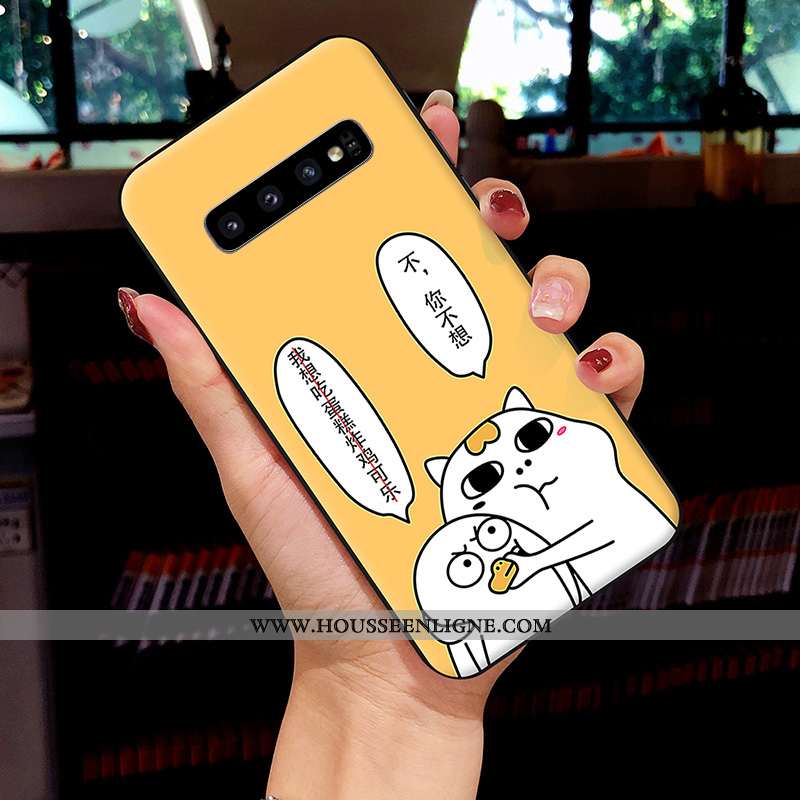 Housse Samsung Galaxy S10 Silicone Protection Coque Net Rouge Dessin Animé Frais Étoile Jaune