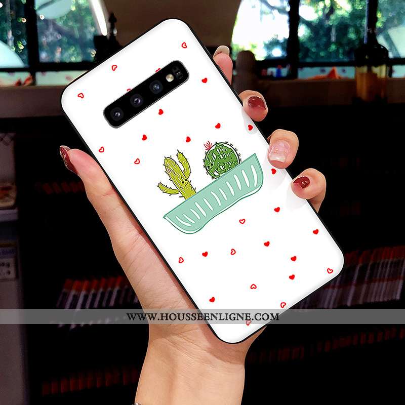 Housse Samsung Galaxy S10 Silicone Protection Coque Net Rouge Dessin Animé Frais Étoile Jaune