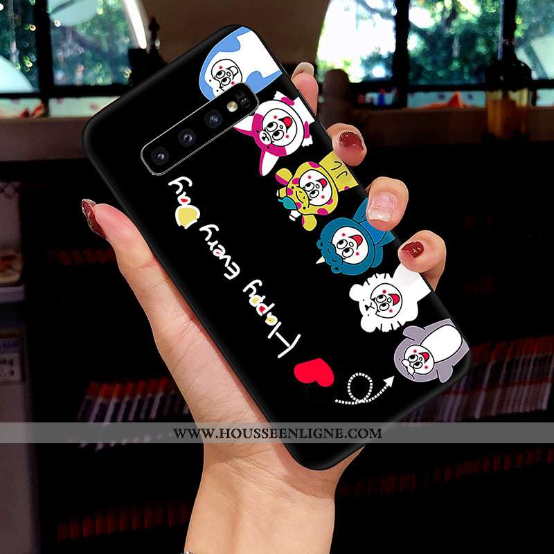 Housse Samsung Galaxy S10 Silicone Protection Coque Net Rouge Dessin Animé Frais Étoile Jaune