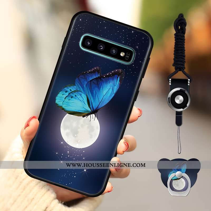 Housse Samsung Galaxy S10 Silicone Protection Coque Étoile Étui Incassable Tout Compris Bleu Foncé