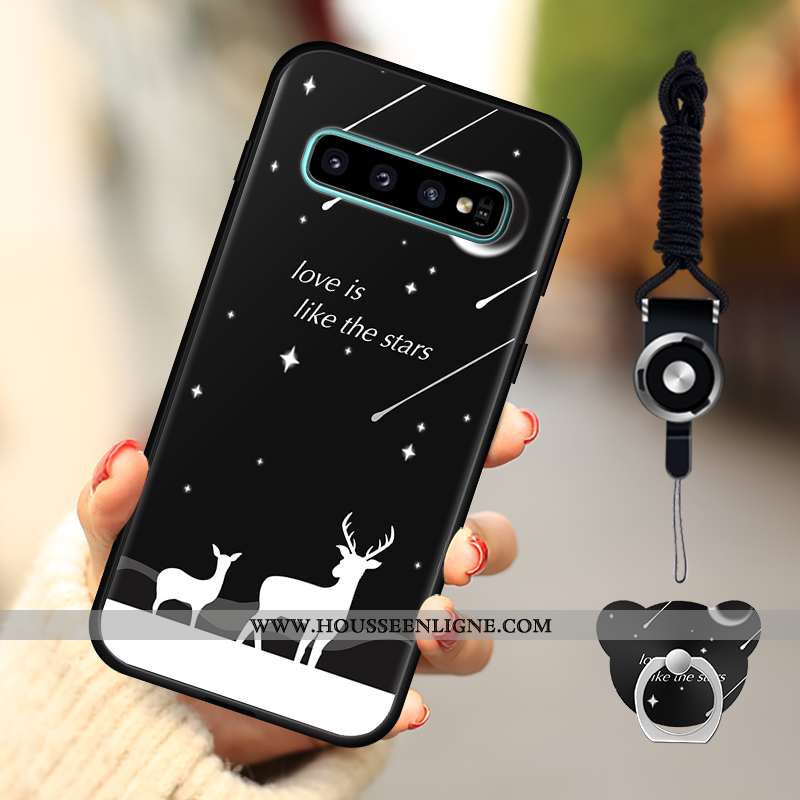 Housse Samsung Galaxy S10 Silicone Protection Coque Étoile Étui Incassable Tout Compris Bleu Foncé