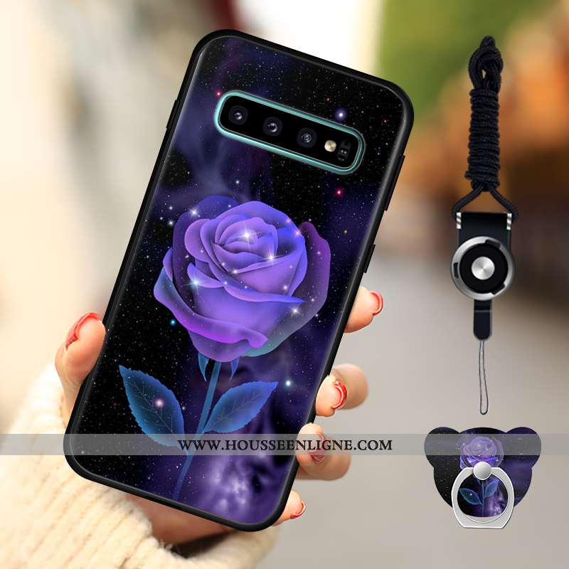 Housse Samsung Galaxy S10 Silicone Protection Coque Étoile Étui Incassable Tout Compris Bleu Foncé