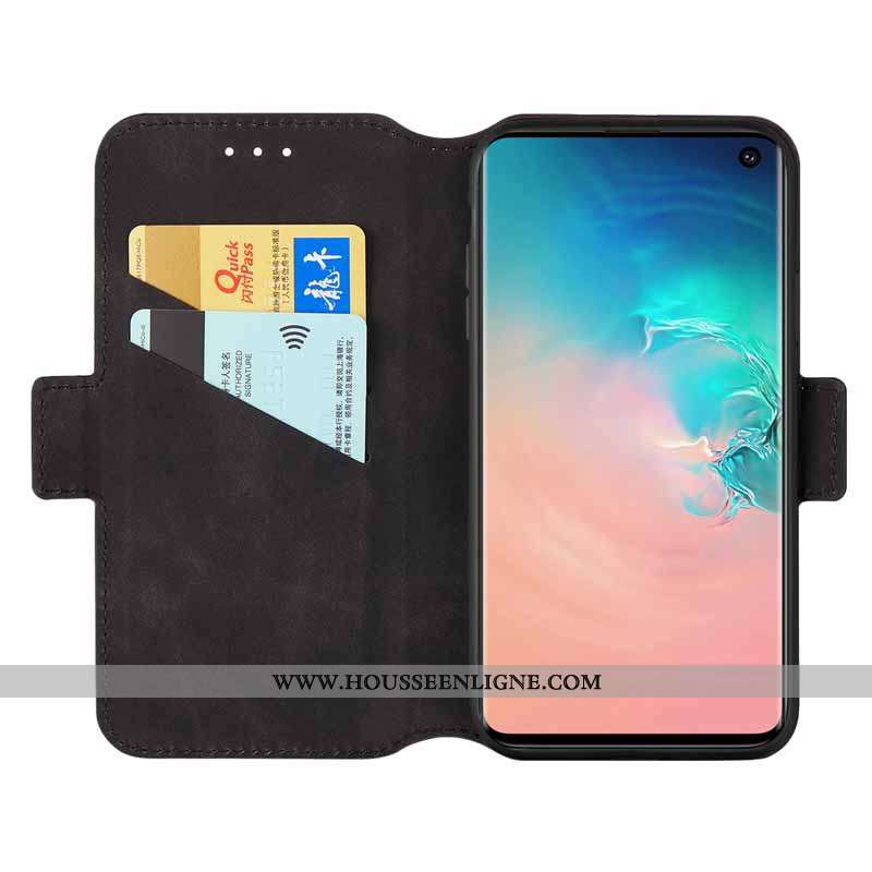 Housse Samsung Galaxy S10+ Tendance Cuir Tout Compris Incassable Étui Clamshell Rouge