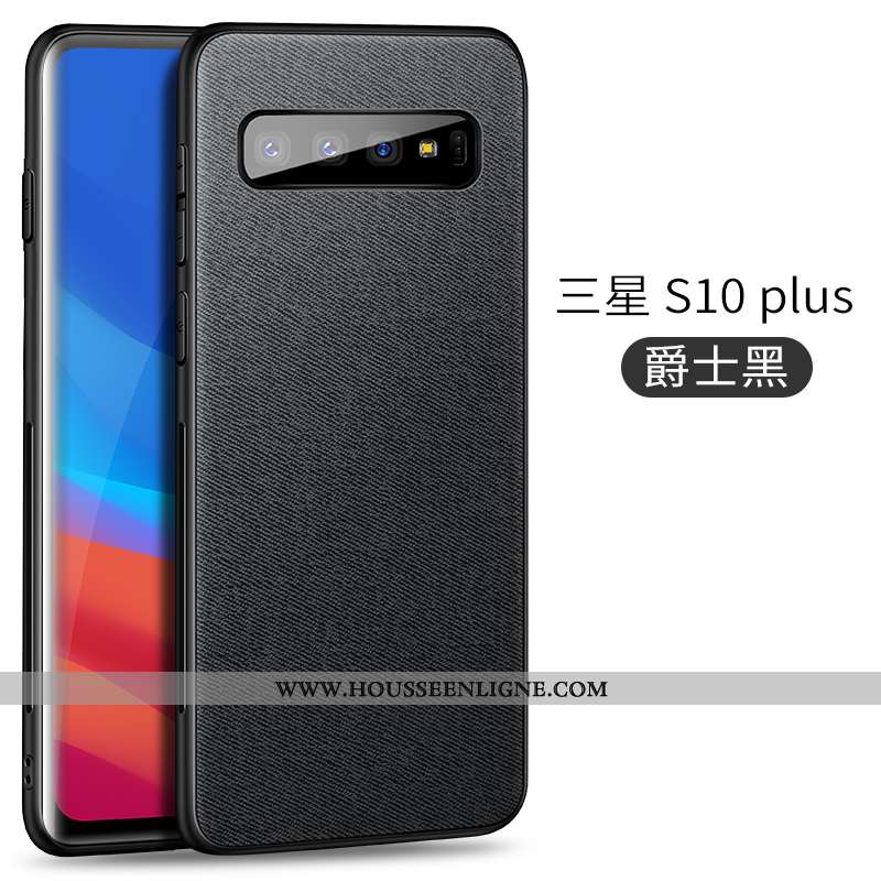 Housse Samsung Galaxy S10+ Tendance Légère Magnétisme Tissu Ultra Modèle Fleurie Coque Gris