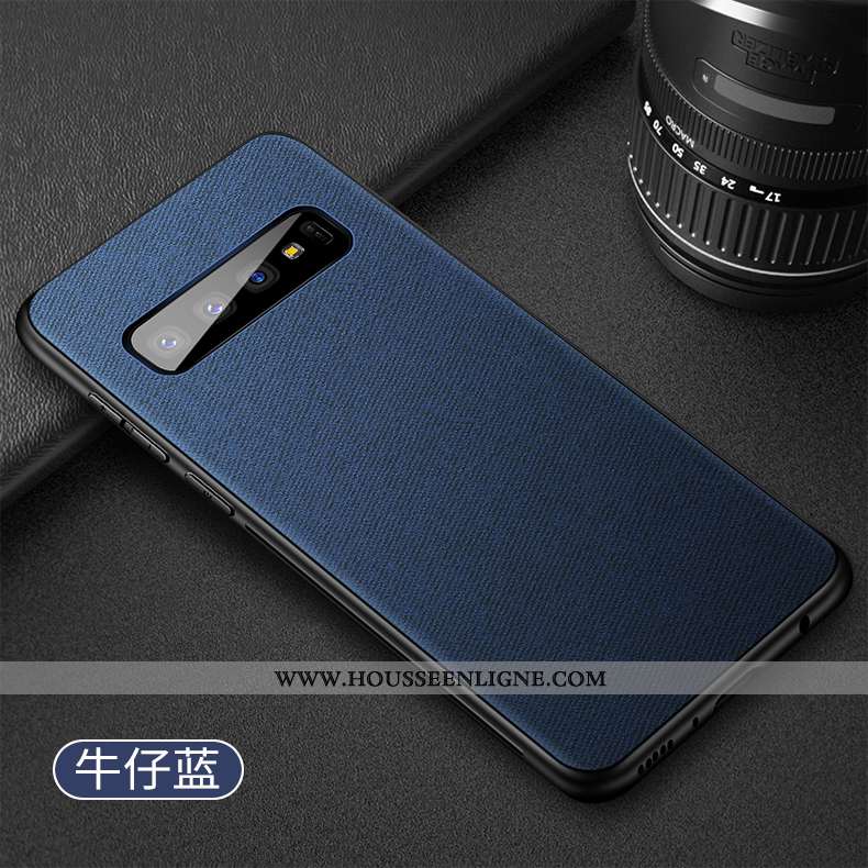 Housse Samsung Galaxy S10+ Tendance Légère Magnétisme Tissu Ultra Modèle Fleurie Coque Gris