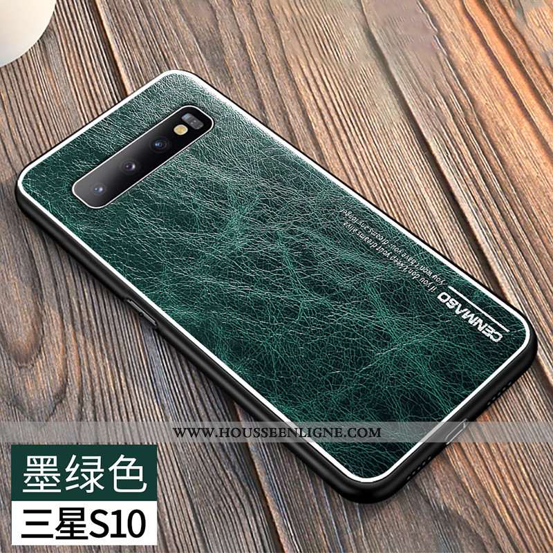 Housse Samsung Galaxy S10 Ultra Légère Protection Cuir Créatif Coque Cuir Véritable Noir