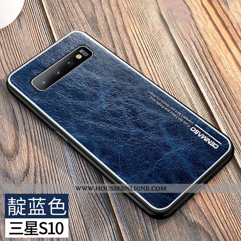 Housse Samsung Galaxy S10 Ultra Légère Protection Cuir Créatif Coque Cuir Véritable Noir