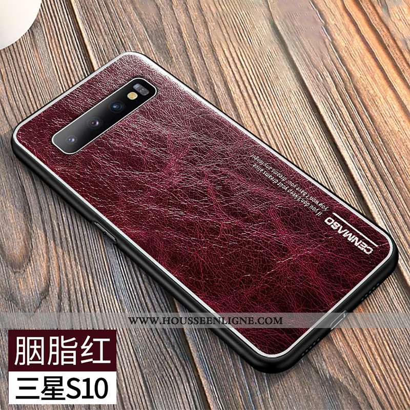 Housse Samsung Galaxy S10 Ultra Légère Protection Cuir Créatif Coque Cuir Véritable Noir