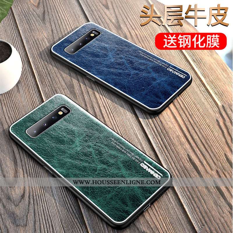 Housse Samsung Galaxy S10 Ultra Légère Protection Cuir Créatif Coque Cuir Véritable Noir