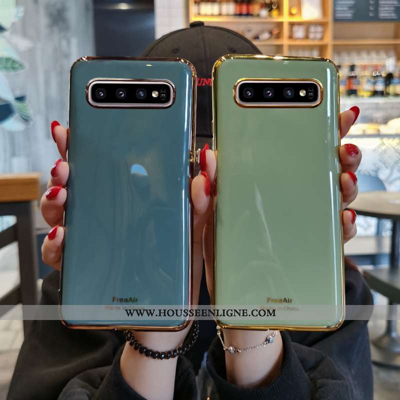 Housse Samsung Galaxy S10+ Ultra Tendance Nouveau Étui Silicone Coque Protection Verte