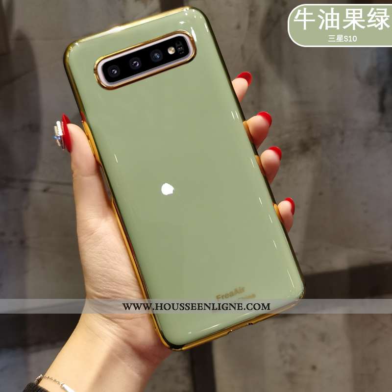 Housse Samsung Galaxy S10+ Ultra Tendance Nouveau Étui Silicone Coque Protection Verte