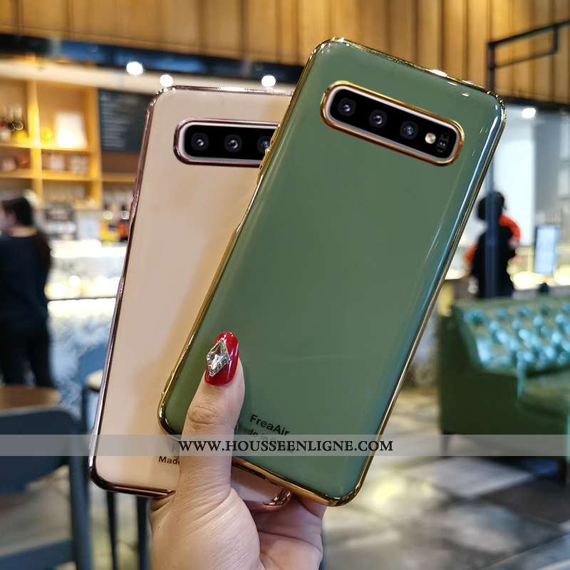 Housse Samsung Galaxy S10+ Ultra Tendance Nouveau Étui Silicone Coque Protection Verte