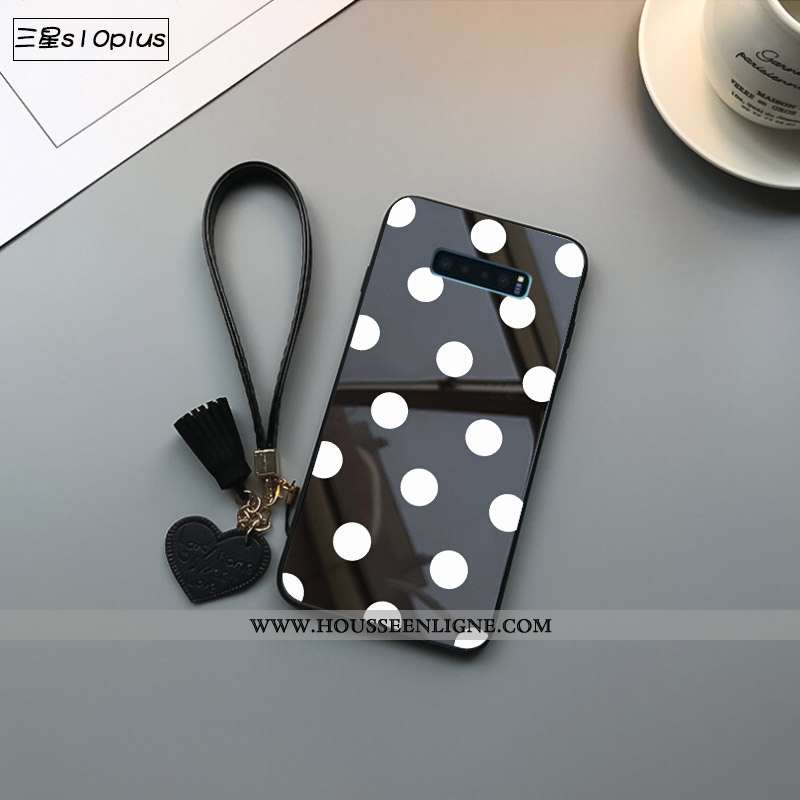 Housse Samsung Galaxy S10+ Verre Personnalité Créatif Incassable Noir Légères Légère