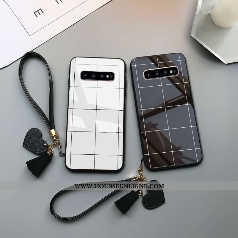 Housse Samsung Galaxy S10+ Verre Personnalité Créatif Incassable Noir Légères Légère