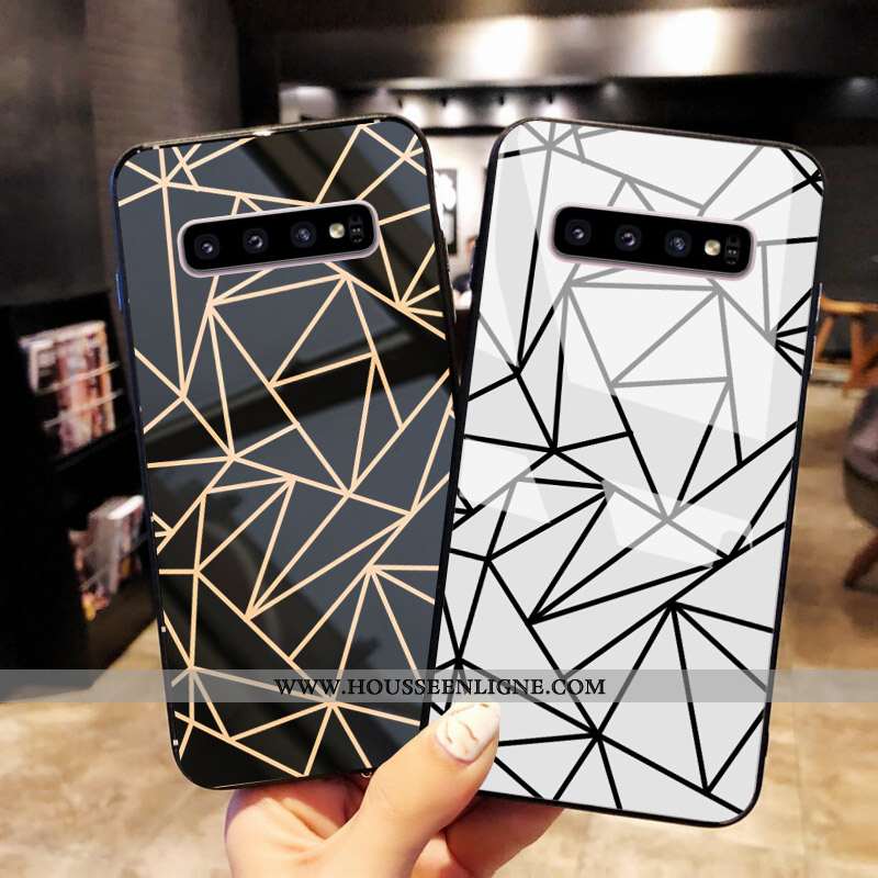 Housse Samsung Galaxy S10+ Verre Personnalité Créatif Incassable Noir Légères Légère