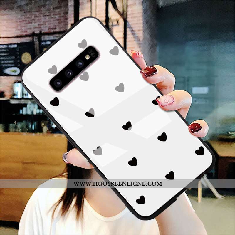 Housse Samsung Galaxy S10+ Verre Personnalité Créatif Incassable Noir Légères Légère